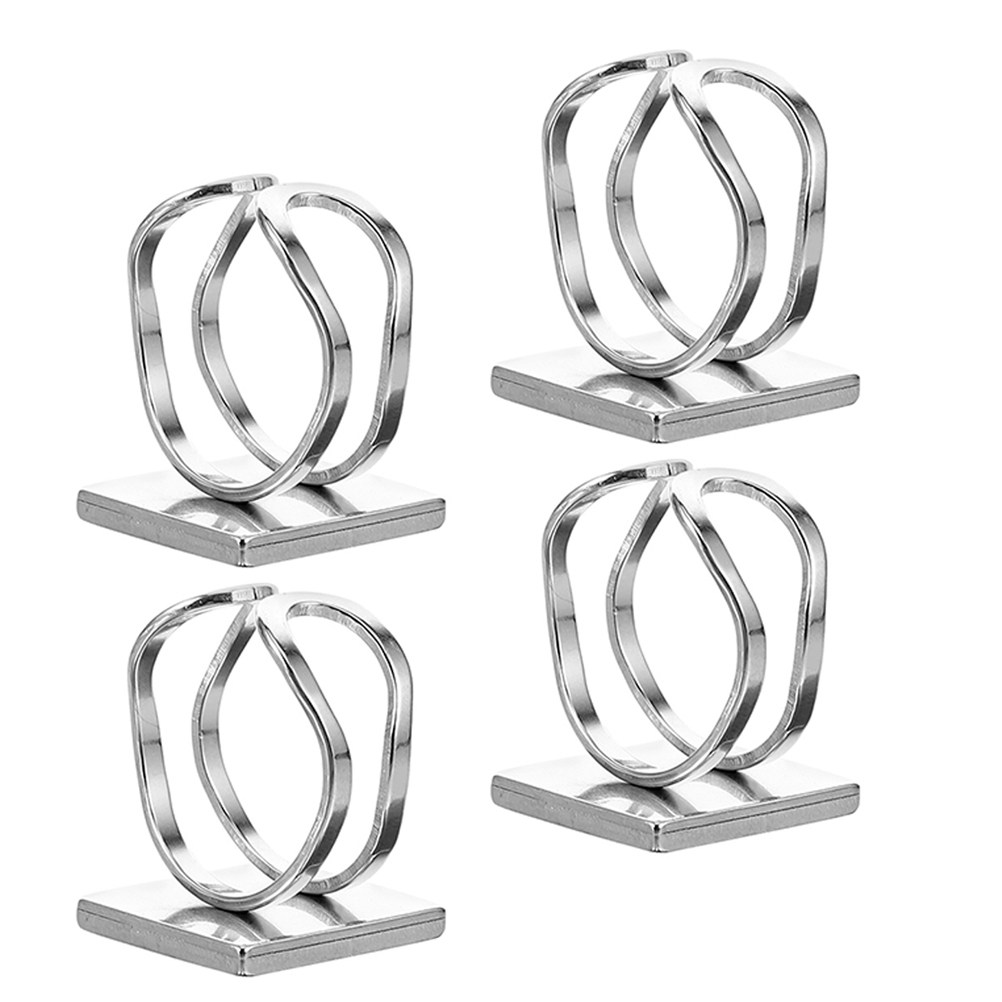 Jewelry Making Gemstones - 4Pcs Square Bezel Stainless Steel Ring