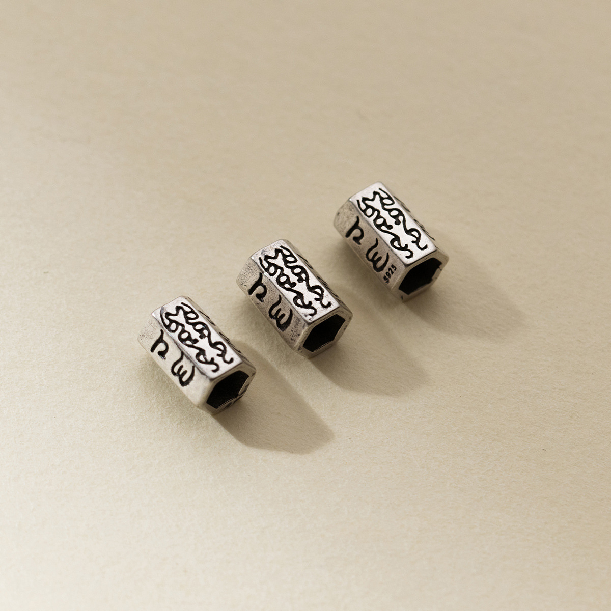 925 Silver Beads Retro Engrave - Jewelry Making In La 评论和价格