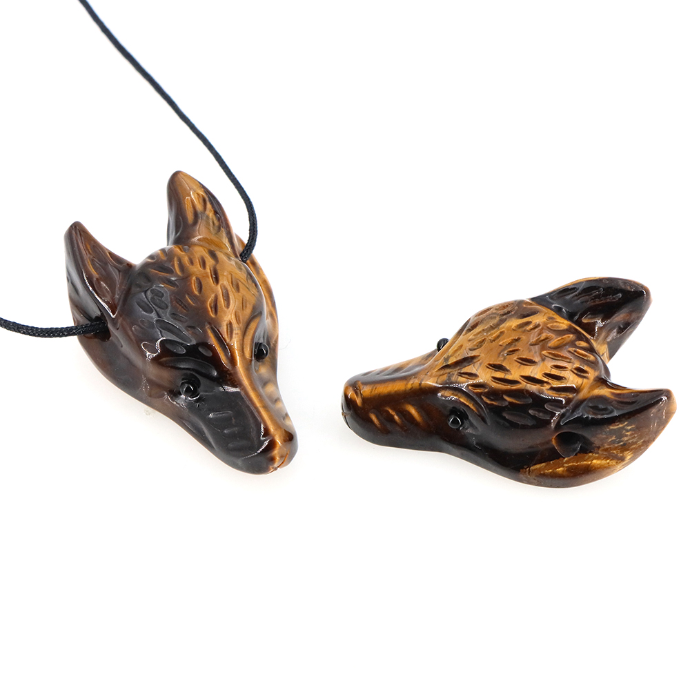 40mm Wolf Head Stone Pendant N - Jewelry Making Gemstones 评论和价格